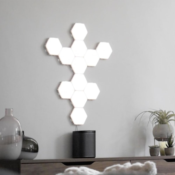 Hexagon Vægbelysning - 10 Moduler White