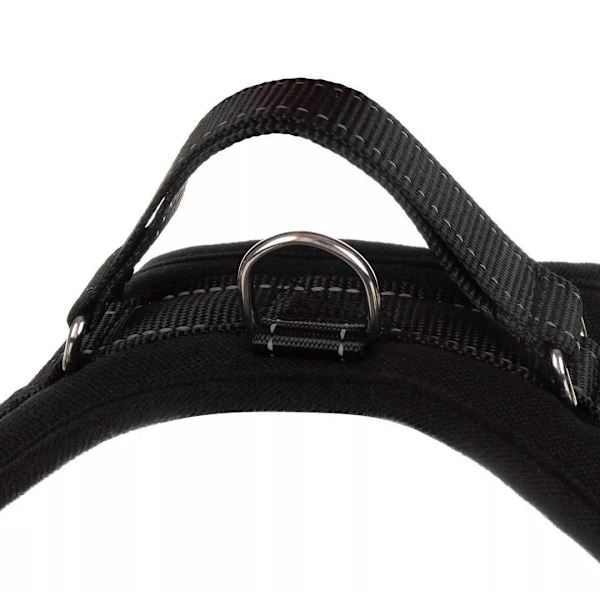 Trykfri hundesele - Medium Black