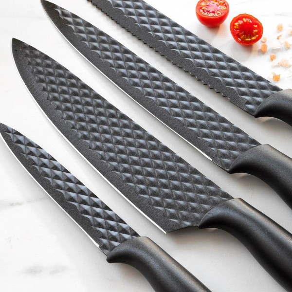 Knivsæt, 6 dele - rustfrit stål Black