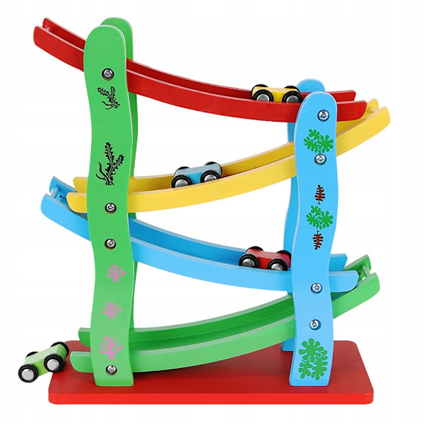 Puinen ramppi värikkäillä autoilla - 5 kpl Multicolor