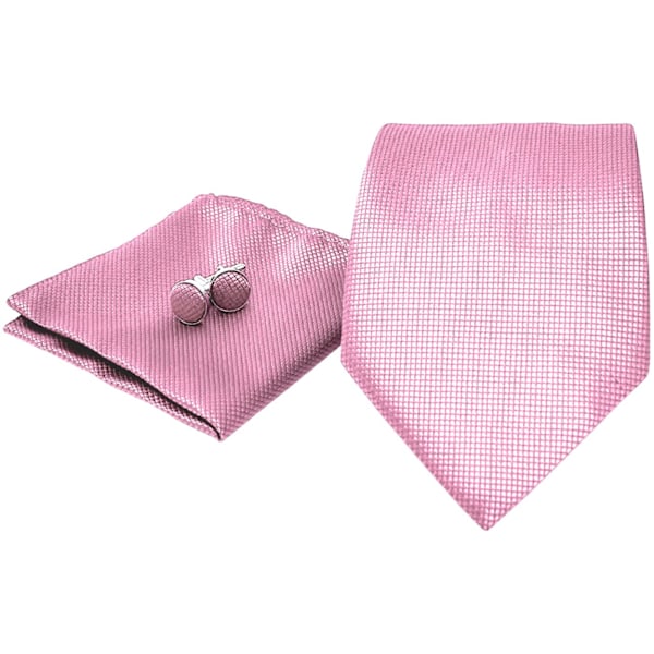 Kostym Accessoarer | Slips + Näsduk + Manschettknappar - Rosa multifärg one size