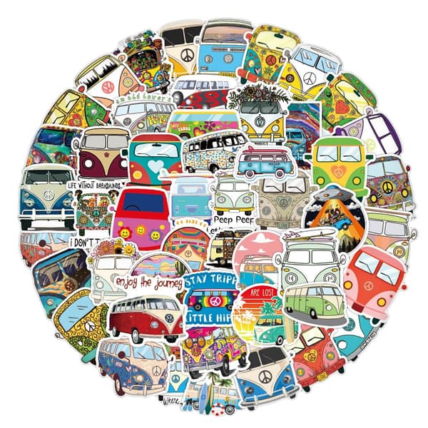 Pakke med Klistermærker - Camper Van Multicolor
