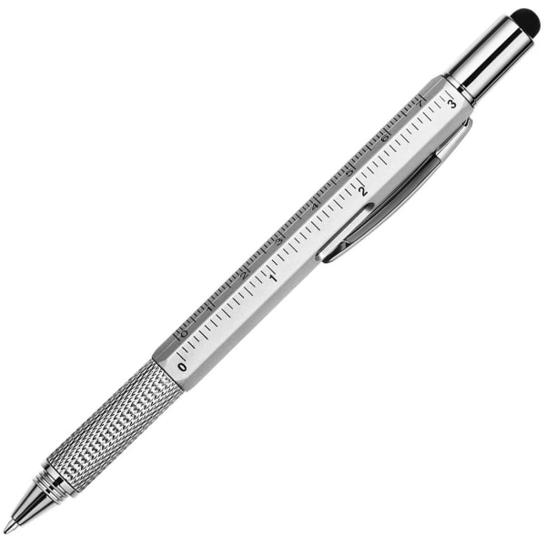 6-i-1 Multifunktionel Pen til Hjemmefikseren - Sølv Silver