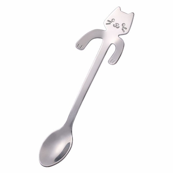Kaffeske af rustfrit stål - sødt design Silver