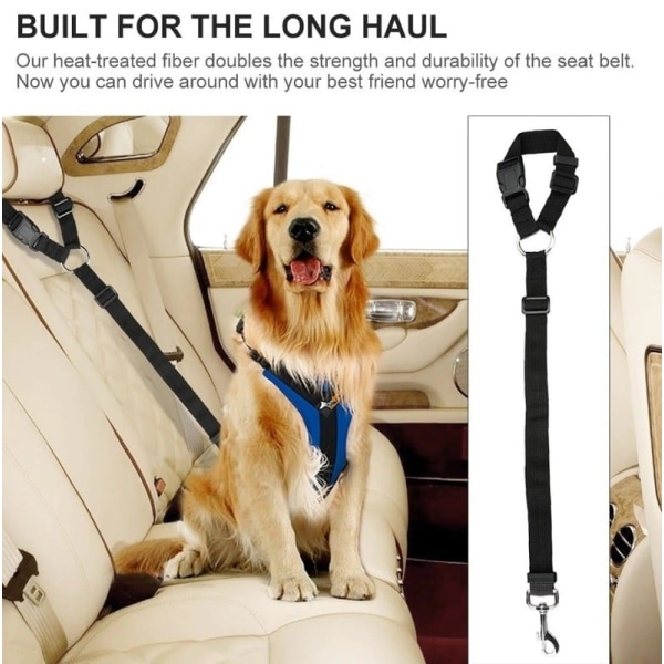 Justerbar hunde-sikkerhedssele med multifunktion Black