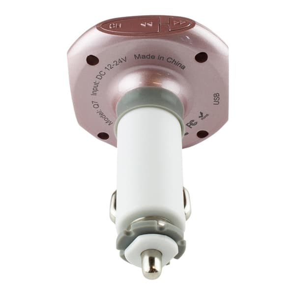 FM-lähetin Bluetoothilla autoon - Vaaleanpunainen Pink