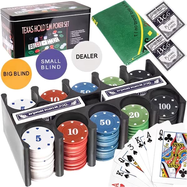 Pokerset – 200 Marker multifärg