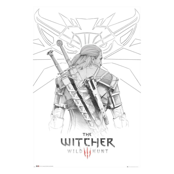 The Witcher 3, Maxi Poster - Geralt Sketch multifärg