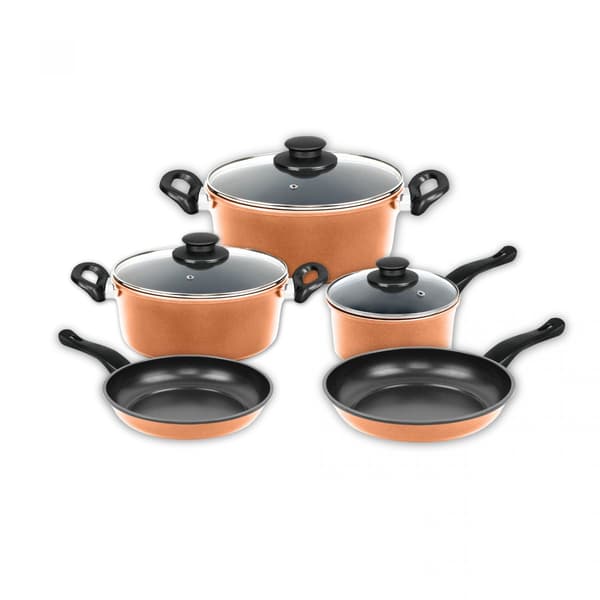 Nonstick kogegrej i kobber - 8 dele Orange