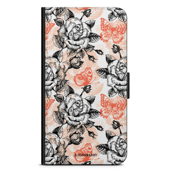 Bjornberry Xiaomi Redmi 9T Fodral - Fjärilar & Rosor