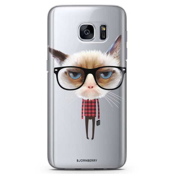 Bjornberry Samsung Galaxy S7 TPU Skal - Hipster Katt