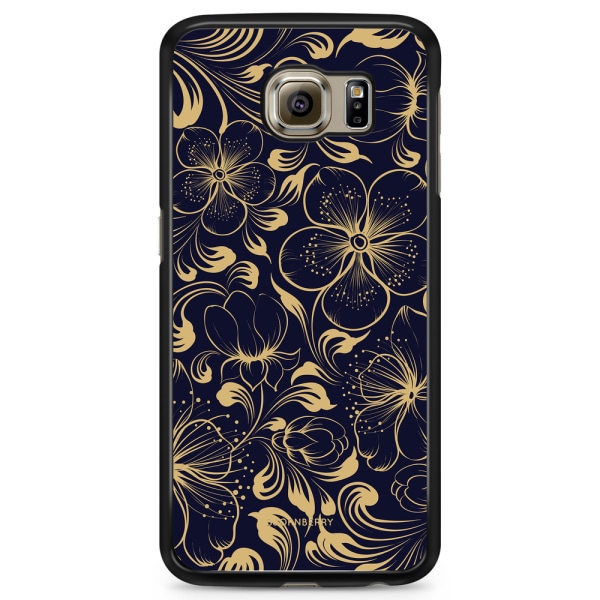 Bjornberry Skal Samsung Galaxy S6 Edge+ - Mörkblå Blommor