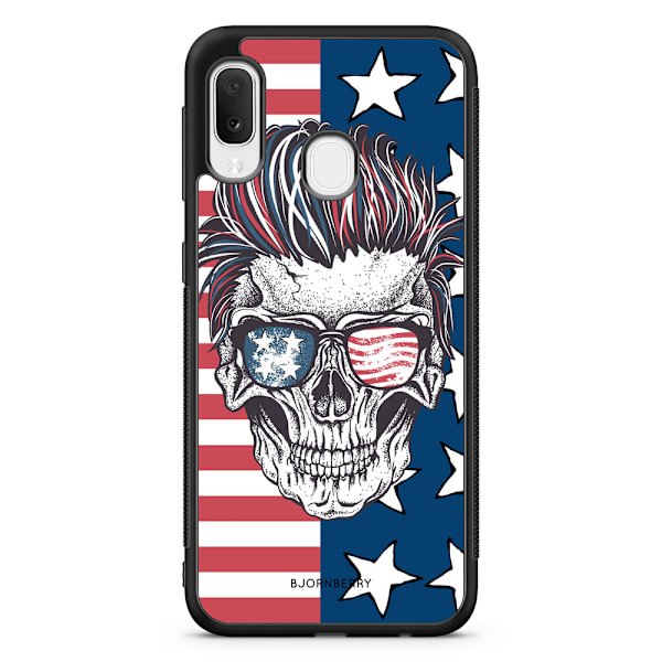 Bjornberry Skal Samsung Galaxy A20e - USA Dödskalle