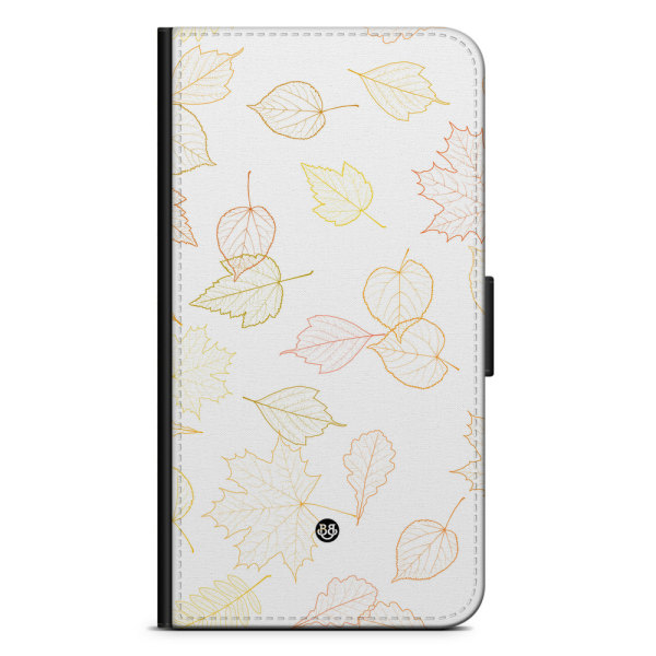 Bjornberry Plånboksfodral Huawei P8 Lite - Vit med Löv