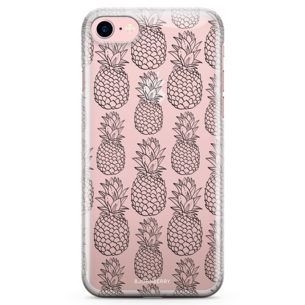 Bjornberry iPhone 7 TPU Skal - Svart Ananas