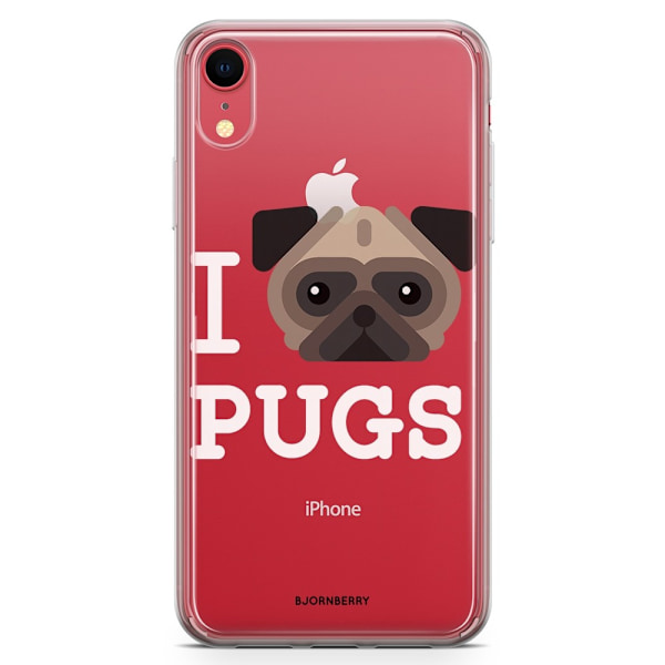Bjornberry Hybrid Skal iPhone XR  - I Love Pugs