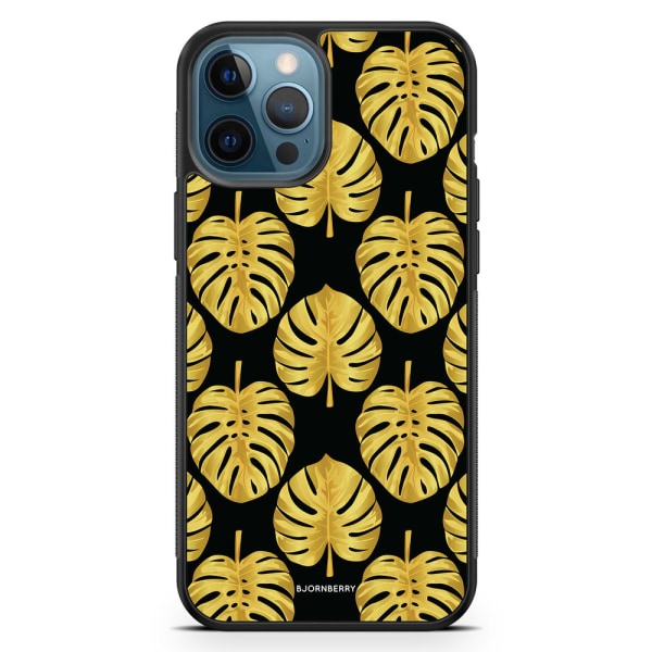 Bjornberry Hårdskal iPhone 12 Pro - Guld Monstera