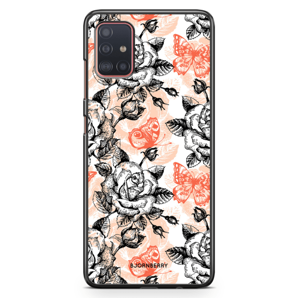 Bjornberry Skal Samsung Galaxy A51 - Fjärilar & Rosor