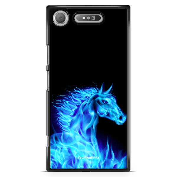 Bjornberry Sony Xperia XZ1 Skal - Flames Horse Blå