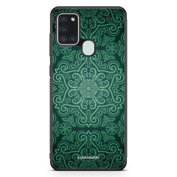 Bjornberry Skal Samsung Galaxy A21s - Grön Retromönster