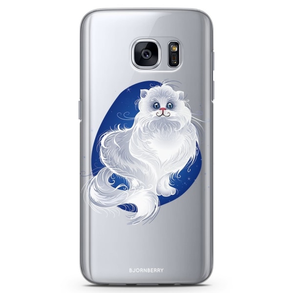 Bjornberry Samsung Galaxy S7 Edge TPU Skal -Vit Katt
