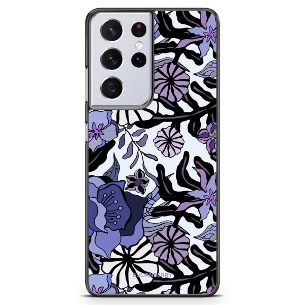 Bjornberry Skal Samsung Galaxy S21 Ultra - Lila Blommor