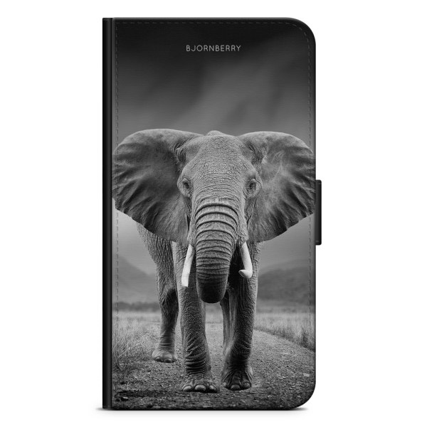 Bjornberry Plånboksfodral Sony Xperia XA1 - Svart/Vit Elefant