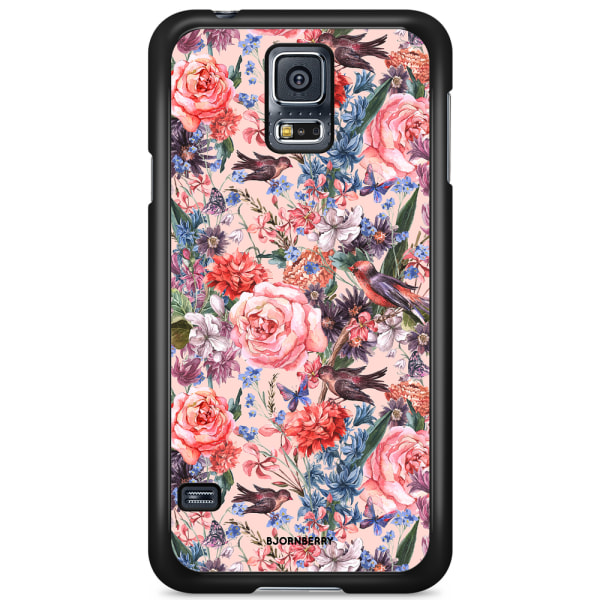 Bjornberry Skal Samsung Galaxy S5/S5 NEO - Fåglar & Blommor