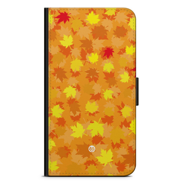 Bjornberry Plånboksfodral iPhone X / XS - Orange/Röda Löv