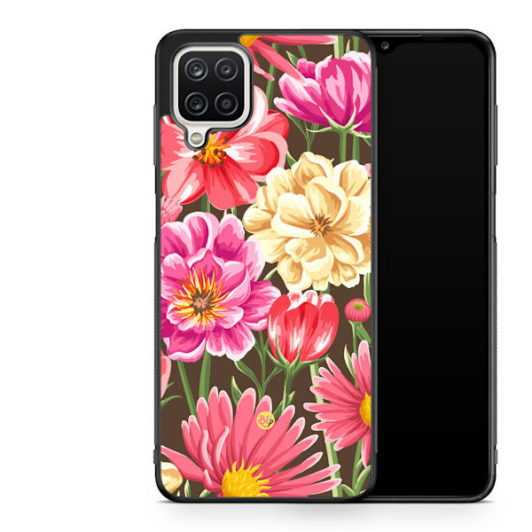 Bjornberry Skal Samsung Galaxy A12 -Sömlösa Blommor