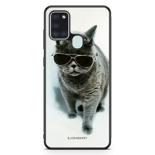 Bjornberry Skal Samsung Galaxy A21s - Katt Glasögon