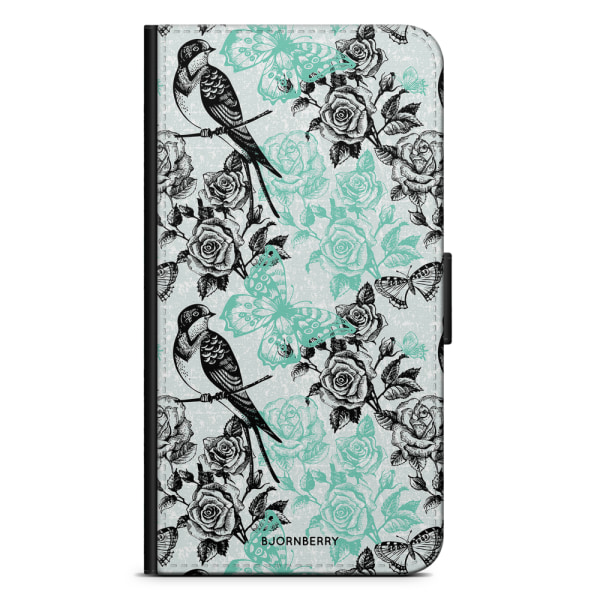 Bjornberry Plånboksfodral OnePlus 8 - Fåglar & Rosor