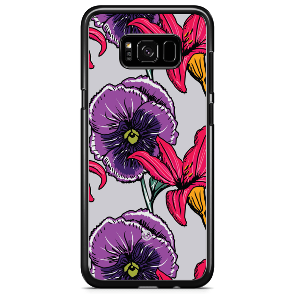 Bjornberry Skal Samsung Galaxy S8 - Lila/Cerise Blomster