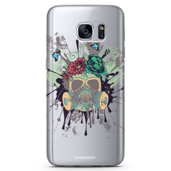 Bjornberry Samsung Galaxy S6 Edge TPU Skal -Gas Mask Flowers