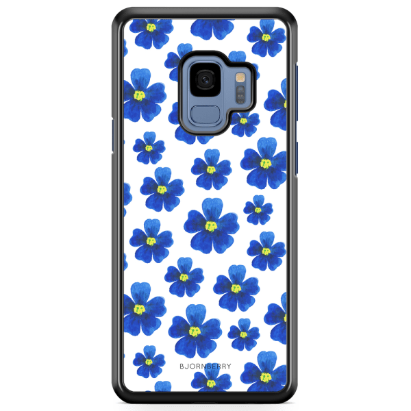 Bjornberry Skal Samsung Galaxy A8 (2018) - Blå Blommor