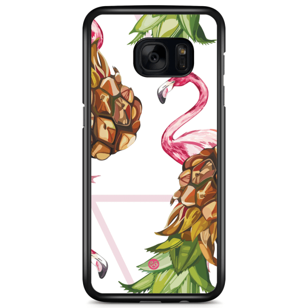 Bjornberry Skal Samsung Galaxy S7 Edge - Ananas & Flamingo