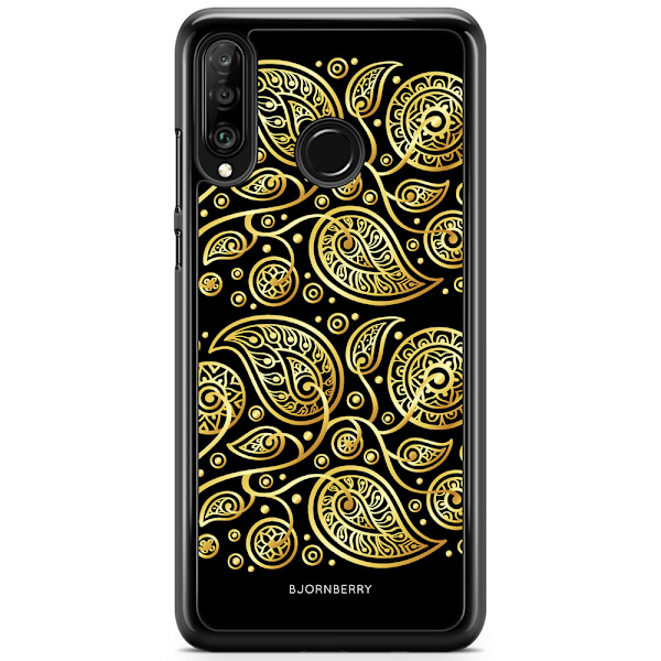 Bjornberry Hårdskal Huawei P30 Lite - Guld Blommor