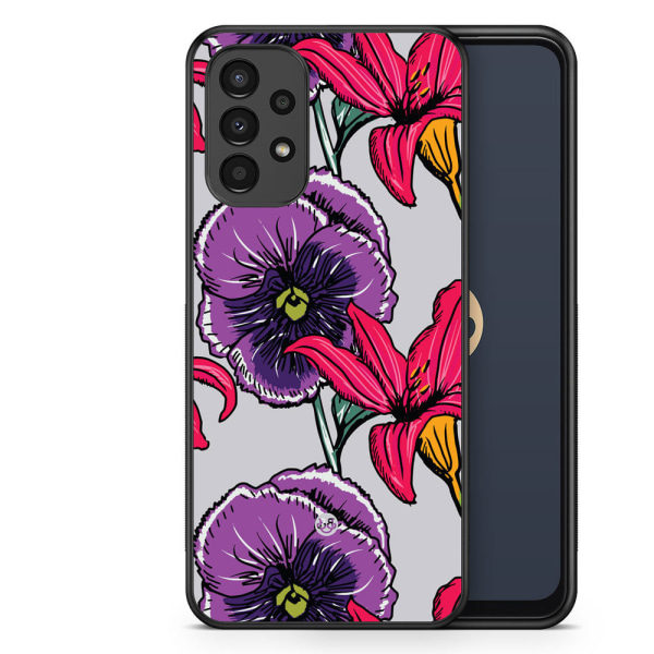 Bjornberry Skal Samsung Galaxy A13 - Lila/Cerise Blomster
