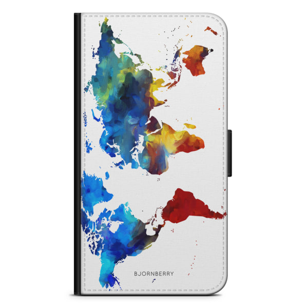 Bjornberry Plånboksfodral Motorola Moto G6 -Världskarta