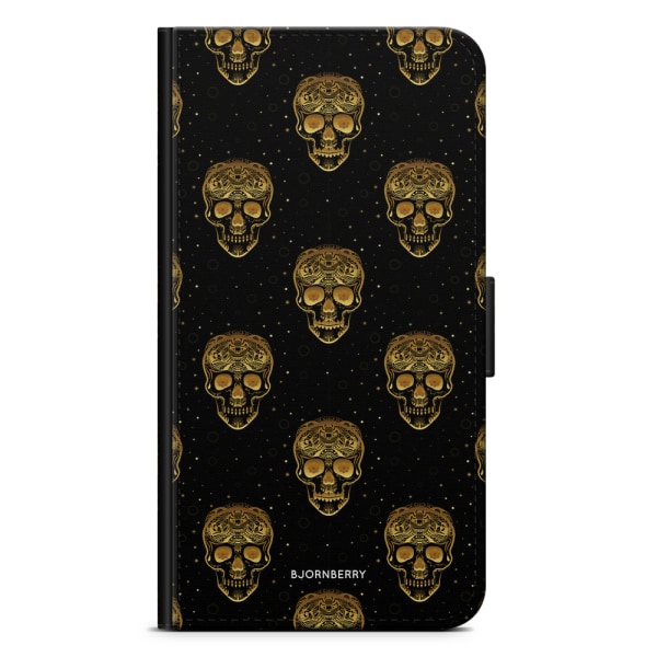 Bjornberry Plånboksfodral iPhone 7 - Gold Skulls