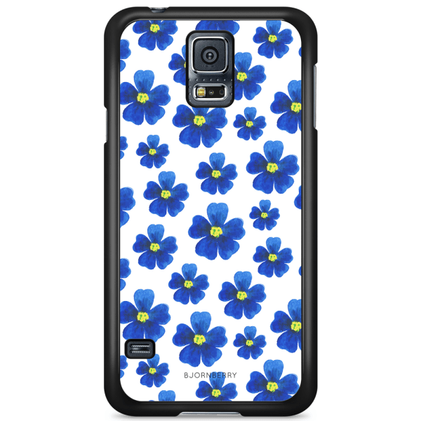 Bjornberry Skal Samsung Galaxy S5/S5 NEO - Blå Blommor