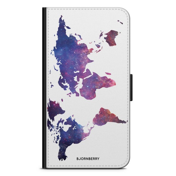 Bjornberry Fodral Samsung Galaxy A6+ (2018)-Världkarta Rymd