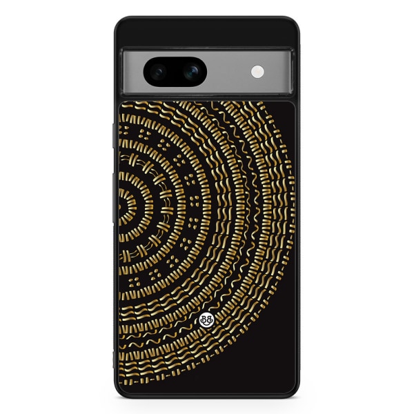 Bjornberry Google Pixel 7a Skal - Mandala Guld/Svart