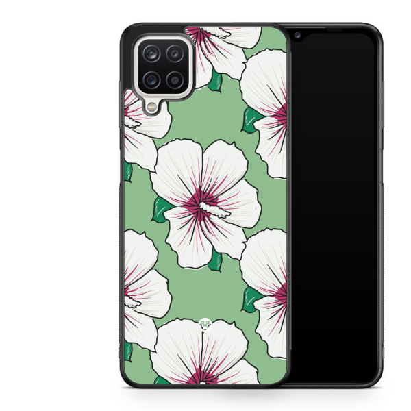 Bjornberry Skal Samsung Galaxy A12 -Gräddvita Blommor