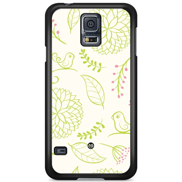 Bjornberry Skal Samsung Galaxy S5/S5 NEO - Blomster Grön
