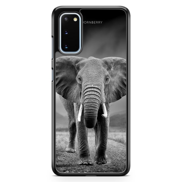 Bjornberry Skal Samsung Galaxy S20 - Svart/Vit Elefant