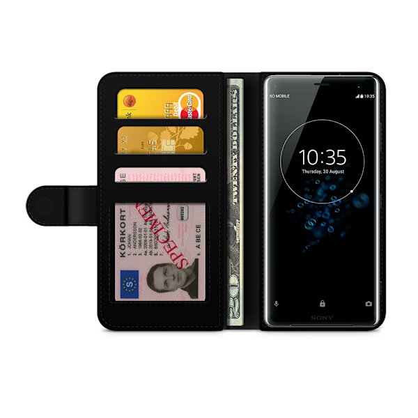 Bjornberry Plånboksfodral Sony Xperia XZ3 - Tre Kronor