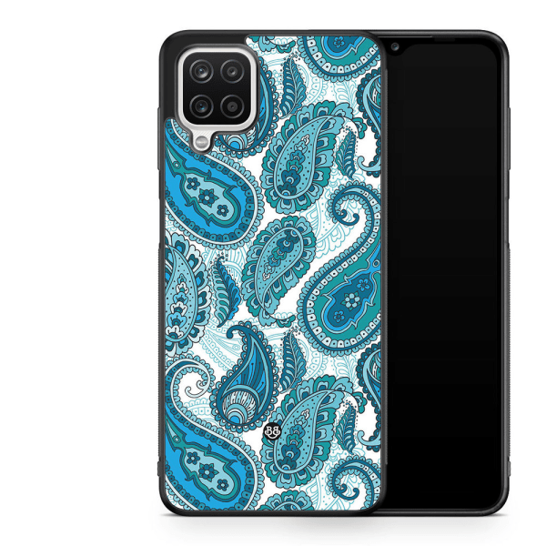 Bjornberry Skal Samsung Galaxy A12 -Blå Paisley