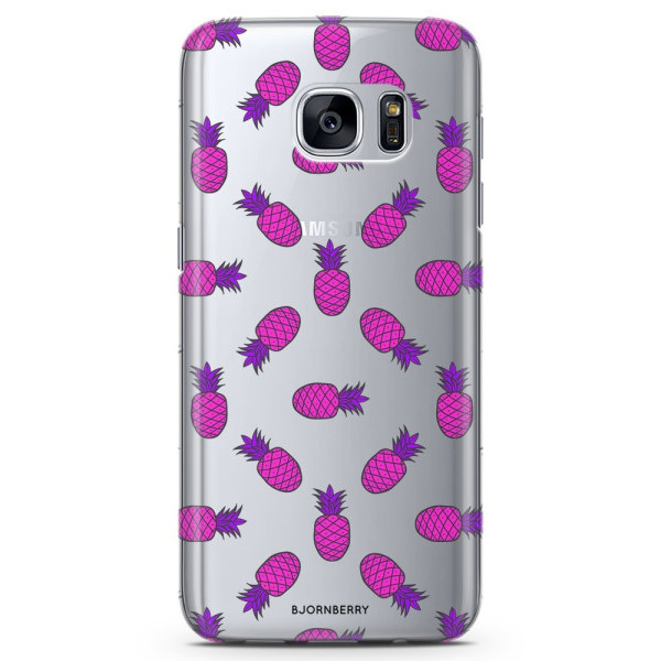 Bjornberry Samsung Galaxy S6 Edge TPU Skal -Rosa Ananas