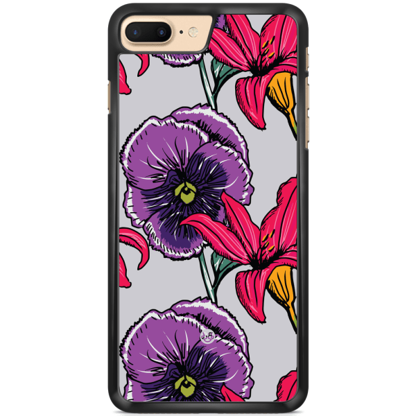 Bjornberry Skal iPhone 7 Plus - Lila/Cerise Blomster